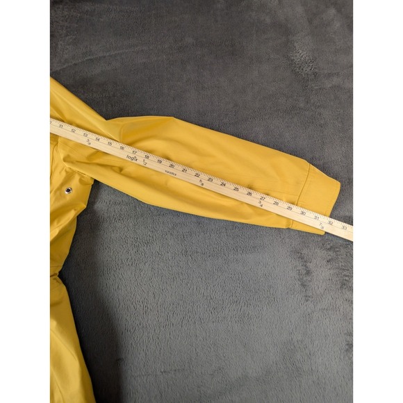 Lands' End Women's Yellow Hooded Rain Jacket Parka Size 10-12 Waterproof Shell - Picture 12 of 12